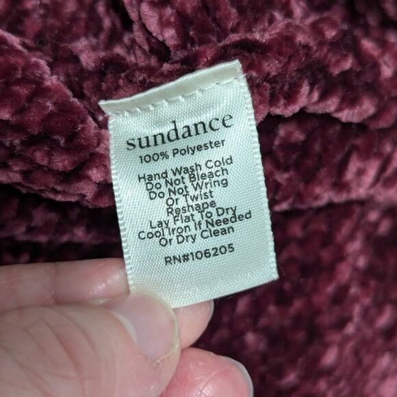 Sundance Charming Chalet Chenille Sweater Maroon Burgundy Womens Large Top Red - Picture 5 of 5